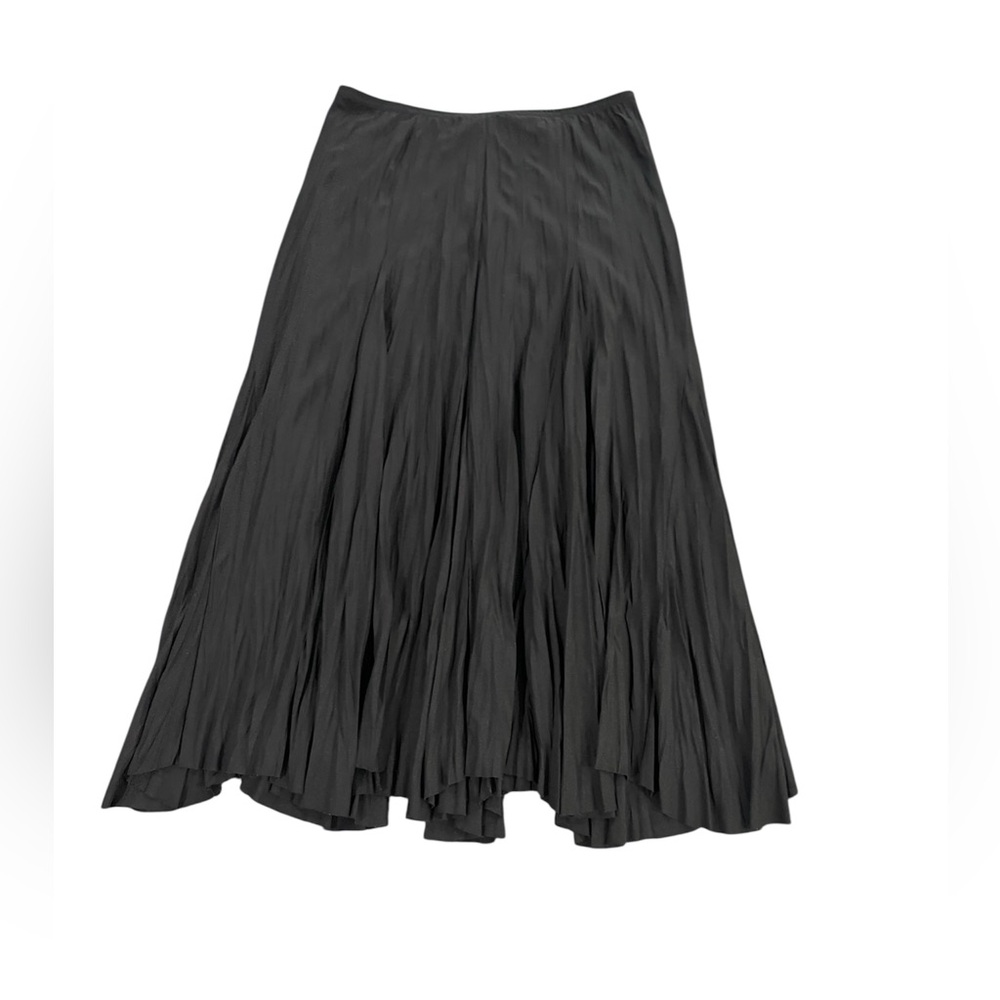 RAFAEL Black Midi A-Line Pleated Skirt